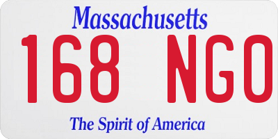 MA license plate 168NG0
