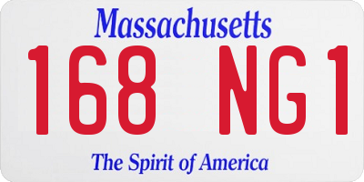 MA license plate 168NG1