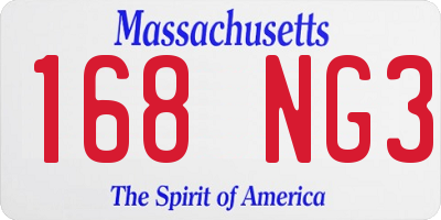MA license plate 168NG3