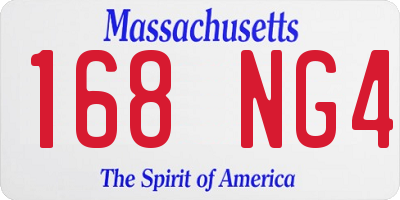 MA license plate 168NG4
