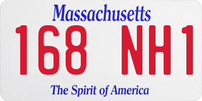 MA license plate 168NH1