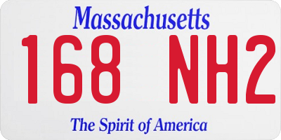 MA license plate 168NH2
