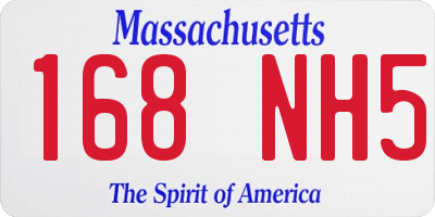 MA license plate 168NH5