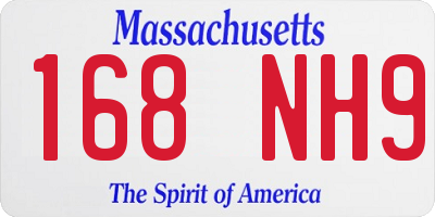 MA license plate 168NH9