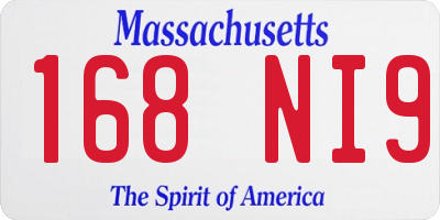 MA license plate 168NI9