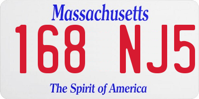 MA license plate 168NJ5
