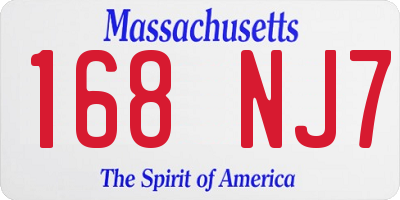 MA license plate 168NJ7