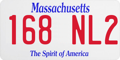 MA license plate 168NL2