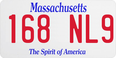 MA license plate 168NL9