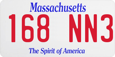 MA license plate 168NN3