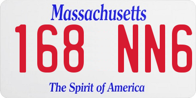 MA license plate 168NN6