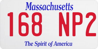 MA license plate 168NP2
