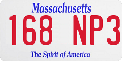 MA license plate 168NP3