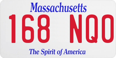 MA license plate 168NQ0