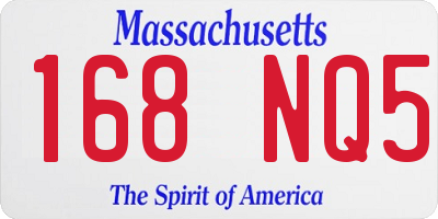MA license plate 168NQ5