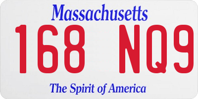 MA license plate 168NQ9