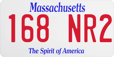 MA license plate 168NR2