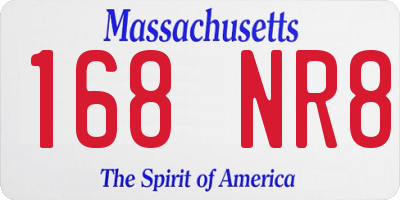 MA license plate 168NR8