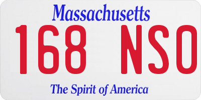 MA license plate 168NS0