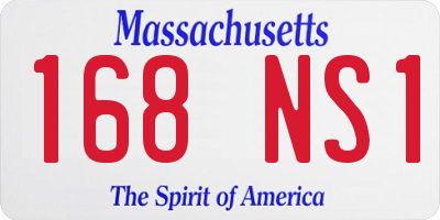 MA license plate 168NS1
