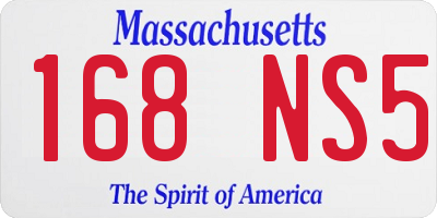MA license plate 168NS5