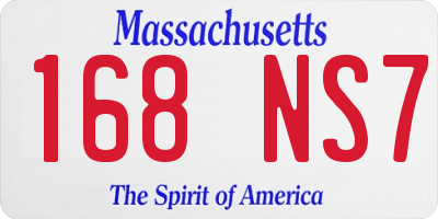 MA license plate 168NS7