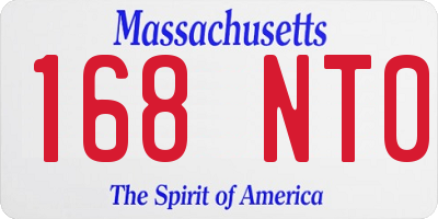 MA license plate 168NT0