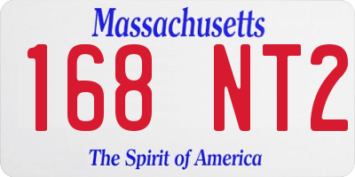 MA license plate 168NT2