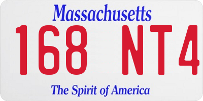 MA license plate 168NT4