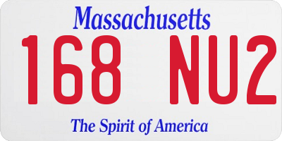 MA license plate 168NU2