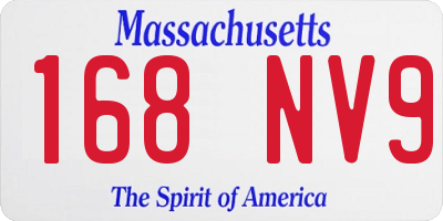 MA license plate 168NV9