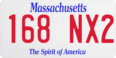 MA license plate 168NX2