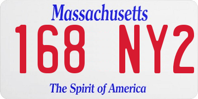 MA license plate 168NY2
