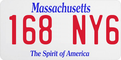 MA license plate 168NY6