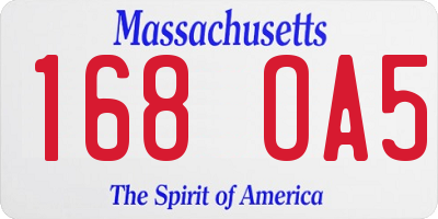 MA license plate 168OA5