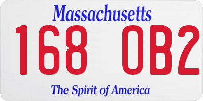 MA license plate 168OB2