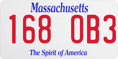 MA license plate 168OB3