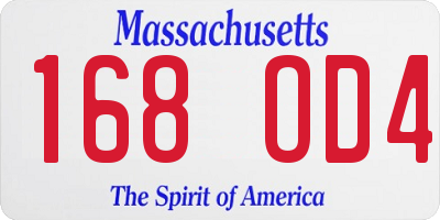 MA license plate 168OD4