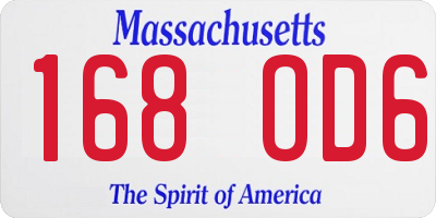 MA license plate 168OD6