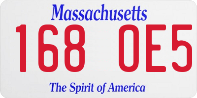 MA license plate 168OE5