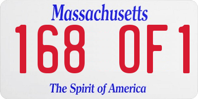 MA license plate 168OF1