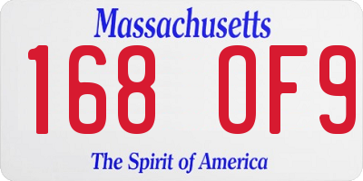 MA license plate 168OF9