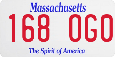 MA license plate 168OG0