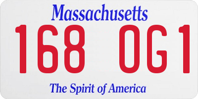 MA license plate 168OG1