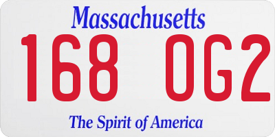MA license plate 168OG2