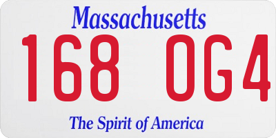 MA license plate 168OG4