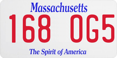 MA license plate 168OG5