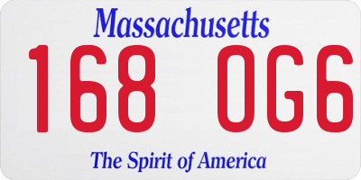 MA license plate 168OG6