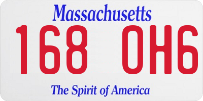 MA license plate 168OH6