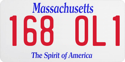 MA license plate 168OL1
